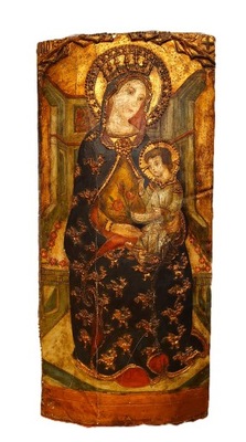 Bardzo duża ikona Matki Boskiej z Dzieciątkiem drewno