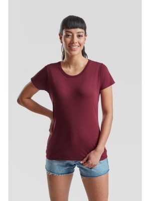 KOSZULKA DAMSKA Fruit of The Loom T-SHIRT DAMSKI Burgundy XXL