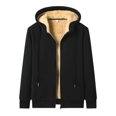 Winter Thicken Zipper Hoodies Men's Lambswool Hood