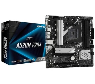Płyta główna ASrock A520M Pro4 AMD AM4 micro ATX
