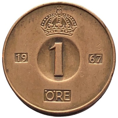 87976. Szwecja - 1 ore - 1967r. (opis!)