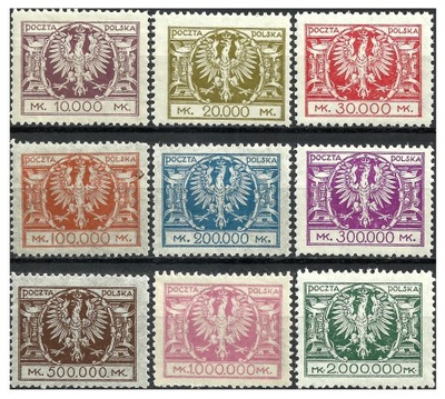 1924 Polska Fi.172 - 181 ** BEZ 175 BAROK gwar. K.KRUPA PZF