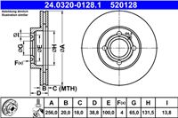 ATE ДИСК ТОРМОЗНОЙ ПЕРЕДНЯЯ 256X20 V POWER DISC VW CADDY II 95-/VW