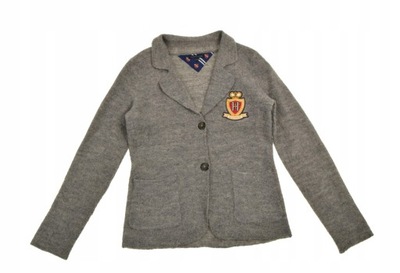 TOMMY HILFIGER *MARYNARKA DZIANINOWA 100%WOOL XS/S