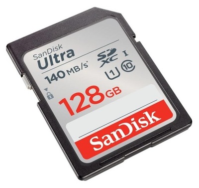 KARTA PAMIĘCI SANDISK ULTRA SDXC 128GB SZYBKA 140MB/S UHS-I KLASA 10