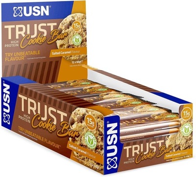 USN Trust Cookie Bar baton Salted Caramel 12 sztuk