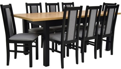Duży zestaw SALON stół rozkładany z 8 krzesłami