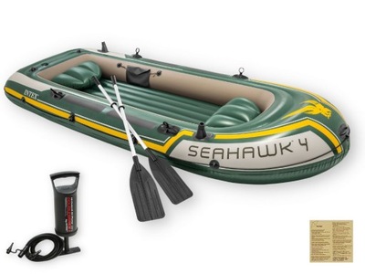 Duży Ponton Intex Seahawk 4os. POMPKA WIOSŁA 68351