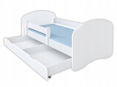 Łóżko dziecięce z barierką 160x80 szuflada materac