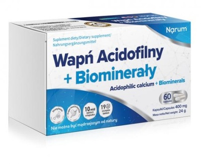 Wapń Acidofilny+ Biominerały 60 kapsułek NARUM