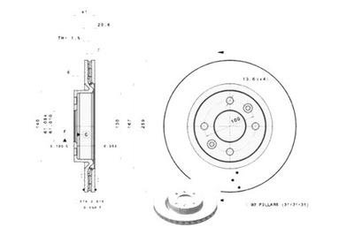 DISKĄ STABDŽIŲ BREMBO 8200171765 6001548578 4020 