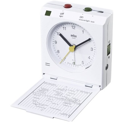 NOWY Podróżny Zegar budzik Braun BNC005 66025 analogowy kwarcowy