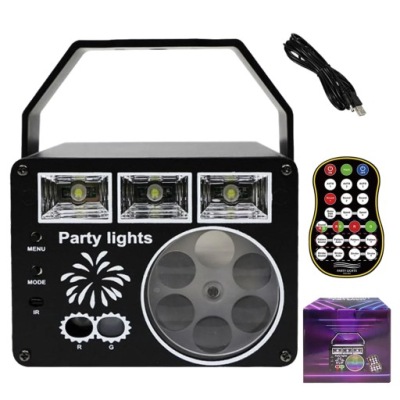 PROJEKTOR DYSKOTEKOWY KULA DISCO LASER 60 WZORÓW+LED 10W RGB