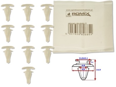 Mitsubishi pajero iv 06- клипса клипса штифт 10x фото №1