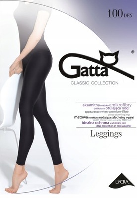 Legginsy damskie GATTA mikrofibra 100den 4-L nero