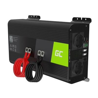 TRANSFORMATORIUS AUTOMOBILINĖ INWERTER PRO GREEN CELL 12V 1000W 2000W SINUS USB 