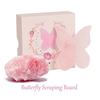 Motyl Gua Sha Rose Quartz Guasha naturalny kamień