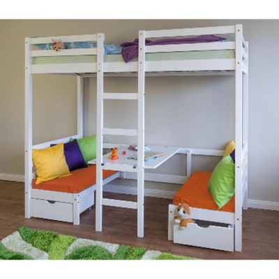 Łóżko piętrowe dla dzieci z biurkiem i