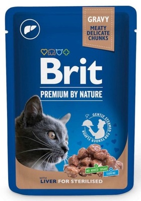 BRIT Premium Cat Liver Sterilised - mokra karma dla kota - 100g