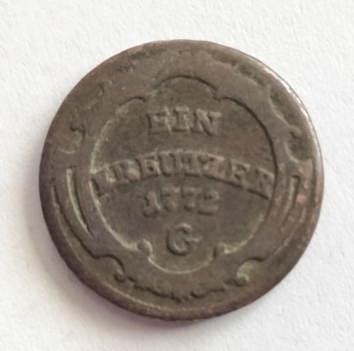 moneta Austria Burgau 1 ein kreutzer 1772
