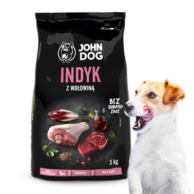 Sucha karma pies indyk wołowina warzywa 3 kg JD