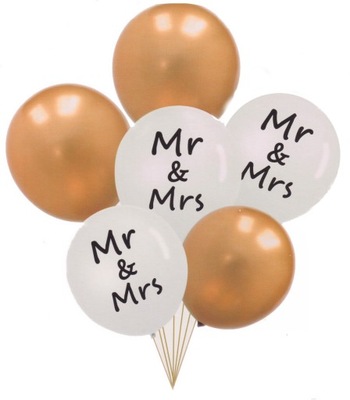 Balony weselne Mrs&Mr wesele ślub dekoracje