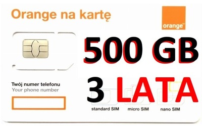 INTERNET NA KARTĘ STARTER ORANGE FREE 500 GB 3 LATA