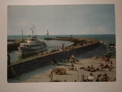 KOŁOBRZEG wejście do portu statek plaża 1975 r.