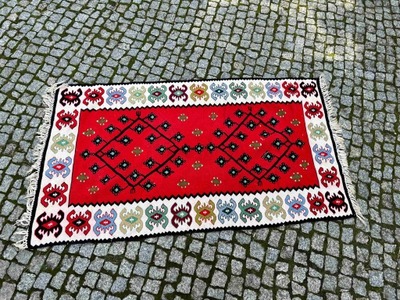 KILIM ART DECO WEŁNA RĘCZNY 160x86 UNIKAT