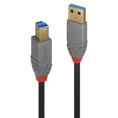 Lindy 36743 kabel USB 3 m USB 3.2 Gen 1 (3.1 Gen 1) USB A USB B Czarny, Sza
