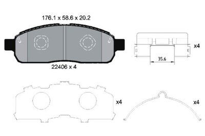 TEXTAR ZAPATAS DE FRENADO PARTE DELANTERA FORD EE.UU. F-150 LINCOLN MARK LT  