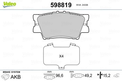 ZAPATAS DE FRENADO TOYOTA RAV4 2.0 GASOLINA 12/2008->2/2010  