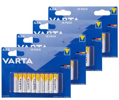 BATERIE AAA VARTA GERMANY 10 SZT. ALKAICZNE MOCNE