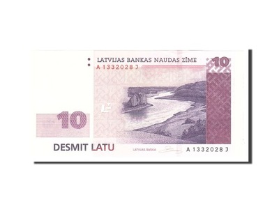 Banknot, Łotwa, 10 Latu, 2008, Undated, KM:54, UNC