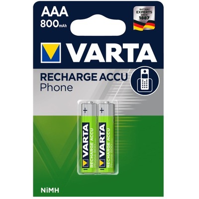 2x Akumulatorki VARTA RECHARGE Phone R3 AAA 800mAh