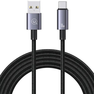 Kabel USAMS US-SJ666 USB-A / USB-C 3A 2m Fast Charging stalowy/tarnish