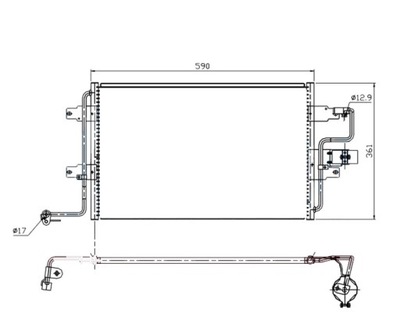 RADUADOR DE ACONDICIONADOR AUDI A3 8L 2000- 1J0820413D  