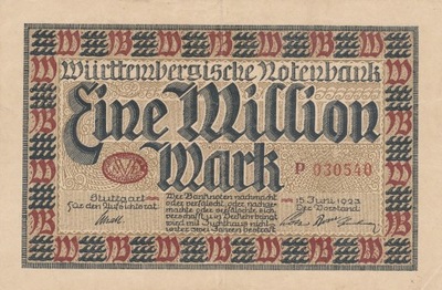 [MB14870] Niemcy Stuttgart 1 milion marek 1923