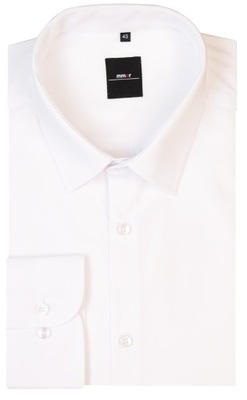 Biała koszula długi rękaw Mmer 001 164-170 43-REGULAR