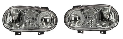 VW GOLF IV H7/H1 CHROME NEW LAMPS SET  