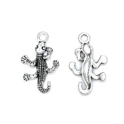 ZAWIESZKA CHARMS JASZCZURKA 25x14mm METAL 3szt