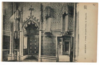 Pocztówka Francja 1908 Bourges pałac kaplica Coeur