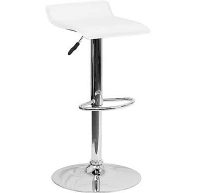 Krzesło barowe hoker srebrne białe