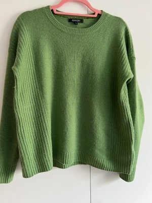 Adagio zielony sweter kaszmir wełna miękki ciepły L 40