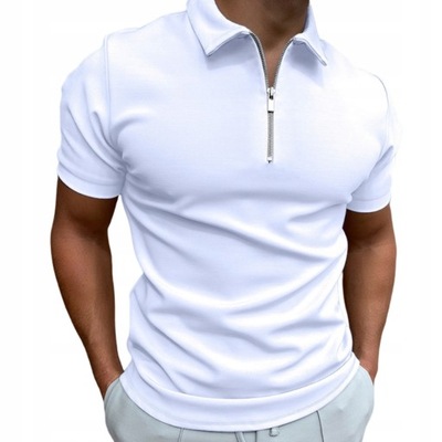 męska koszulka polo solidny kolor krótki Plus Size
