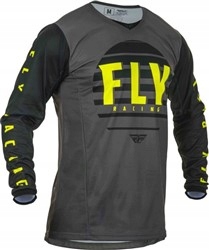 KOSZULKA DZIECIĘCA ENDURO FLY RACING KINETIC CZARNA SZARA FLUO ROZM. YM