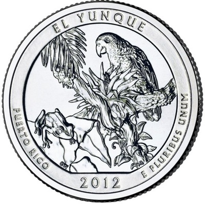 USA -2012 -25 Centów - EL YUNQUE NR 12 -PARKI USA
