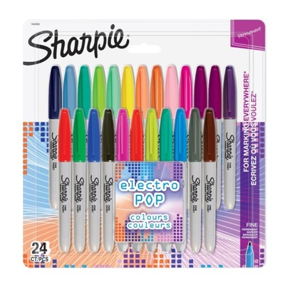 SHARPIE zestaw markerów FINE ELECTRO POP 24 SZTUKI