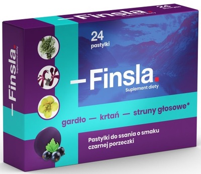 Finsla 24 pastylki do ssania gardło krtań chrypka