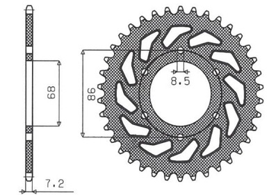 SUNSTAR ЗУБЧАТКА ЗАДНЯЯ 468 46 KAWASAKI BN 125 ELIMINATOR SUN1-2153-46